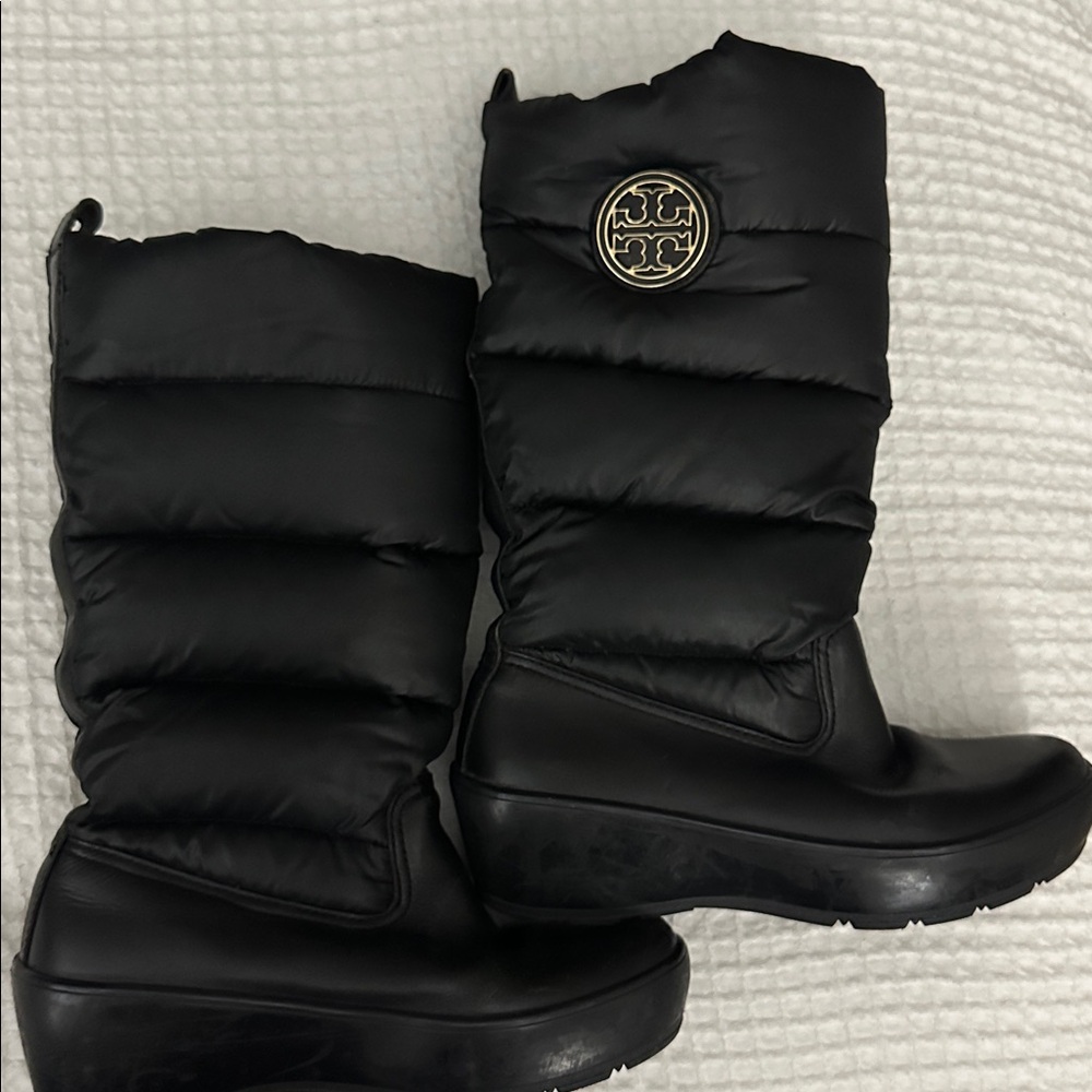 Tory Burch Black Puffer Winter/Rain Boots